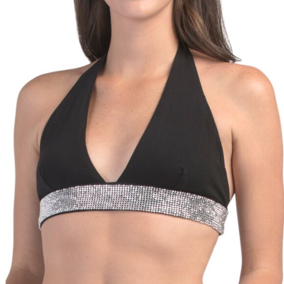 FREE PEOPLE 'Of The Moment' Halter Bra BLACK NWT - Picture 3 of 4